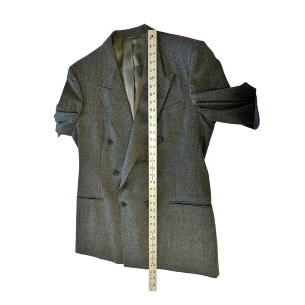 Christian Dior Monsieur‎ Double Breasted Wool Blazer Mens Size 40 Gray Jacket JS